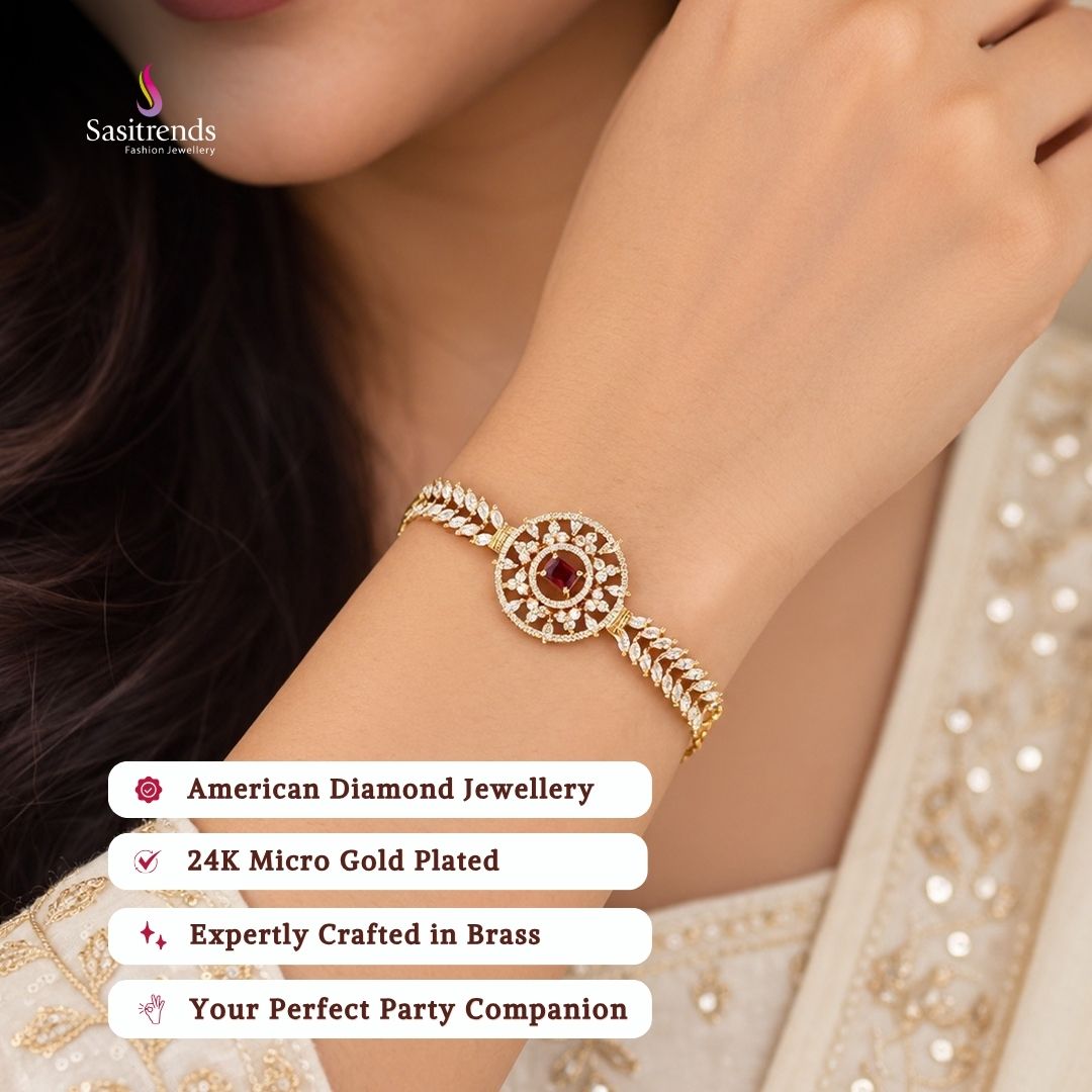 Guaranteed 24k micro gold plated american diamond bracelets - Sasitrends