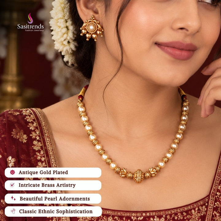 Antique gold plated necklace set - Sasitrends