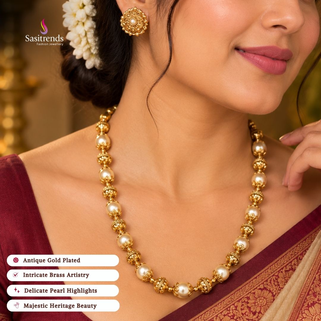 Antique gold plated necklace set - Sasitrends