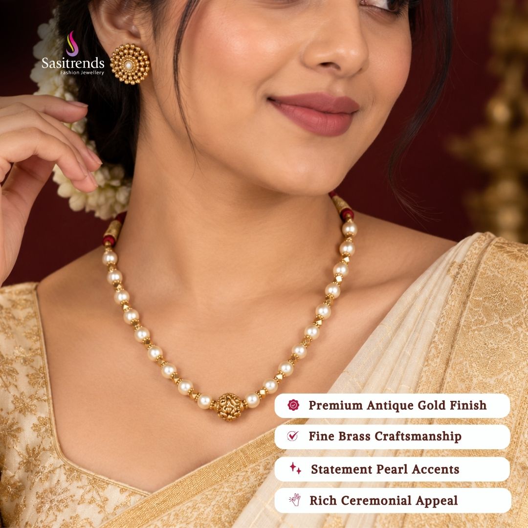 Antique gold plated necklace set - Sasitrends