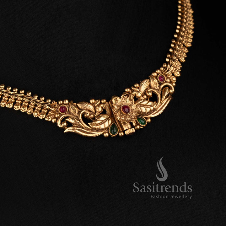 Traditional Antique Gold Choker Necklace Jewellery Set for Women - Sasitrends