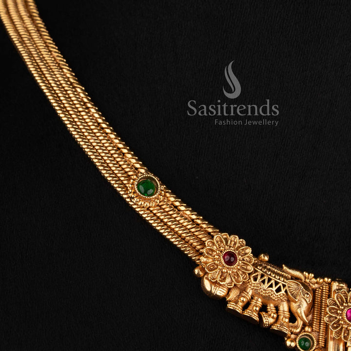 Traditional Antique Gold Choker Necklace Jewellery Set for Women - Sasitrends