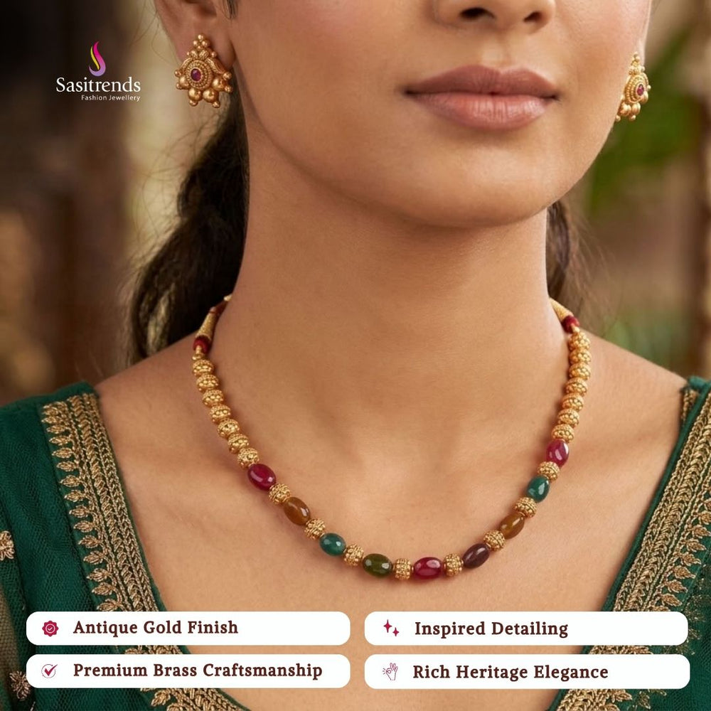 Antique gold plated necklace set - Sasitrends
