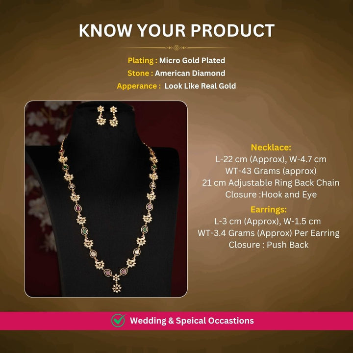 Micro gold plated necklace Set measurement image - Sasitrends