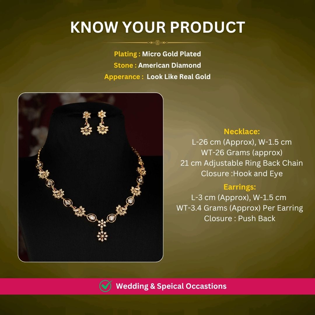Micro gold plated necklace measurement image - Sasitrends