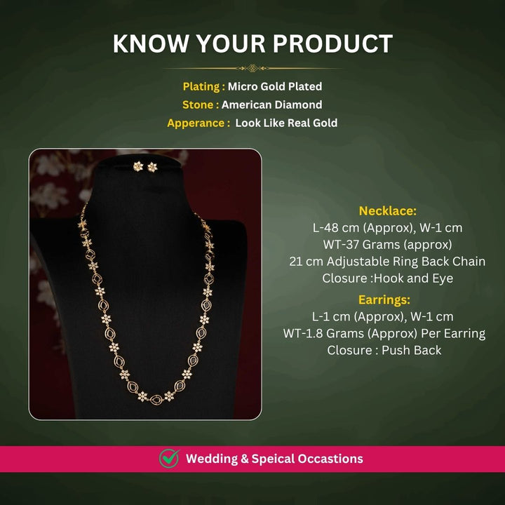 Micro gold plated necklace measurement image - Sasitrends