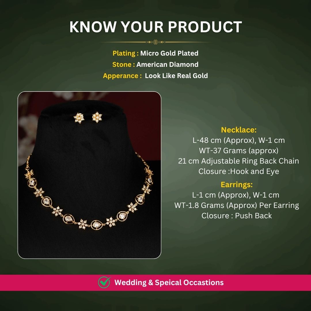 Micro gold plated necklace measurement image - Sasitrends