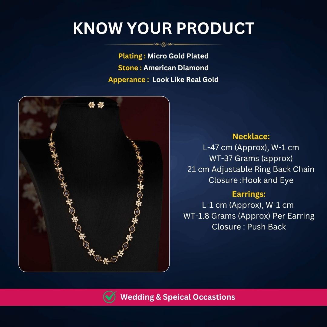 Micro gold plated necklace measurement image - Sasitrends