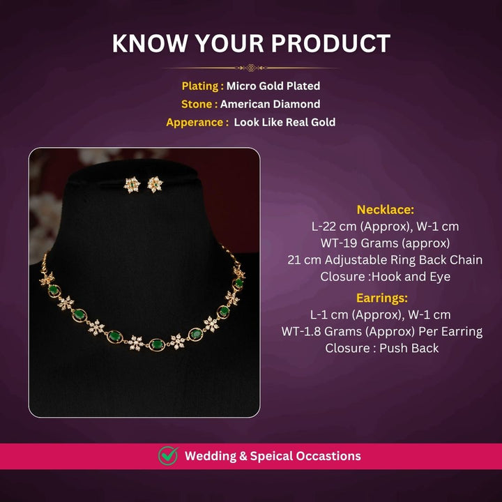 Micro gold plated necklace measurement image - Sasitrends
