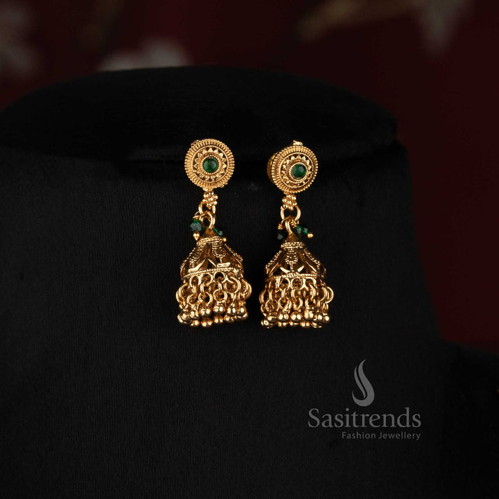 3031G opulent double strand traditional bead necklace with antique gold plating for women by Sasitrends