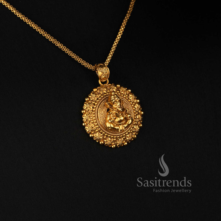 Antique Gold Plated Ganesha Pendant Necklace Set for Women - Sasitrends