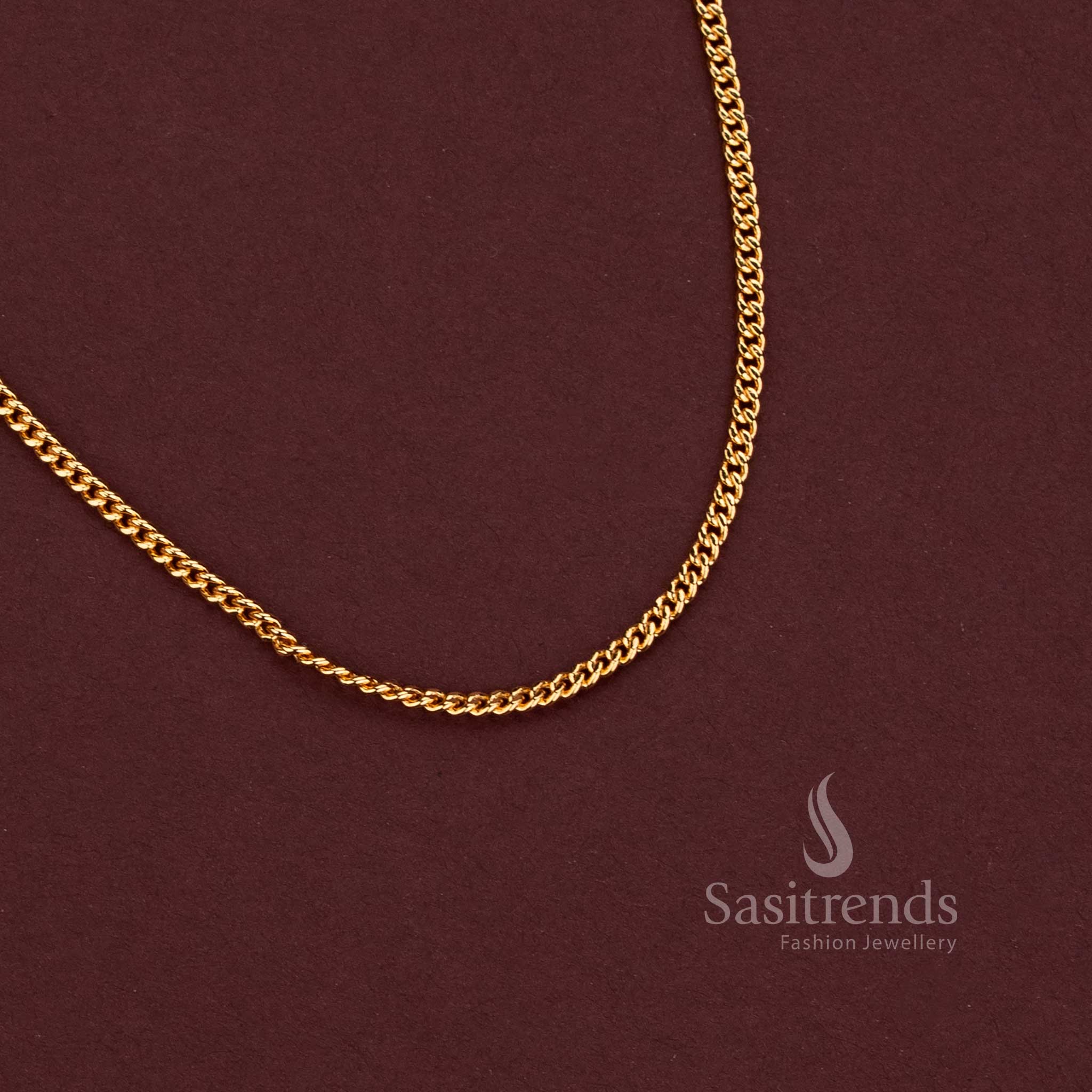 One Gram 24K Micro Gold Plated Chain for Pendant Styling, Silk Sarees and Festive Wear - Sasitrends