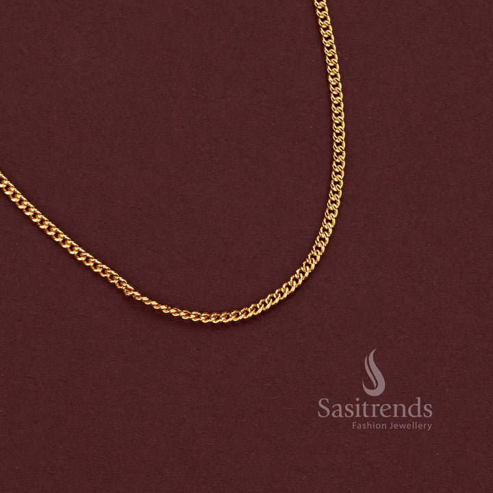 One Gram 24K Micro Gold Plated Chain for Pendant Styling, Silk Sarees and Festive Wear - Sasitrends