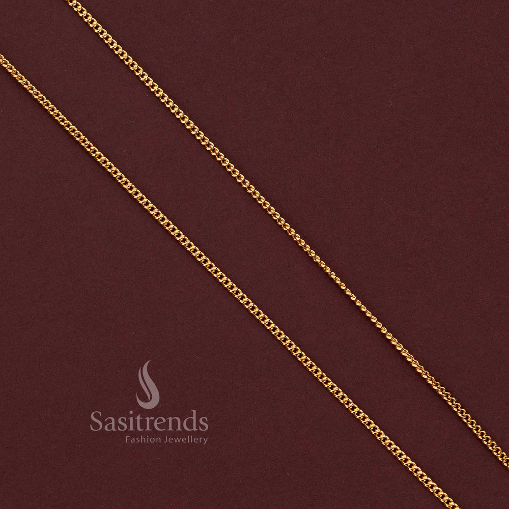 One Gram 24K Micro Gold Plated Chain for Pendant Styling, Silk Sarees and Festive Wear - Sasitrends