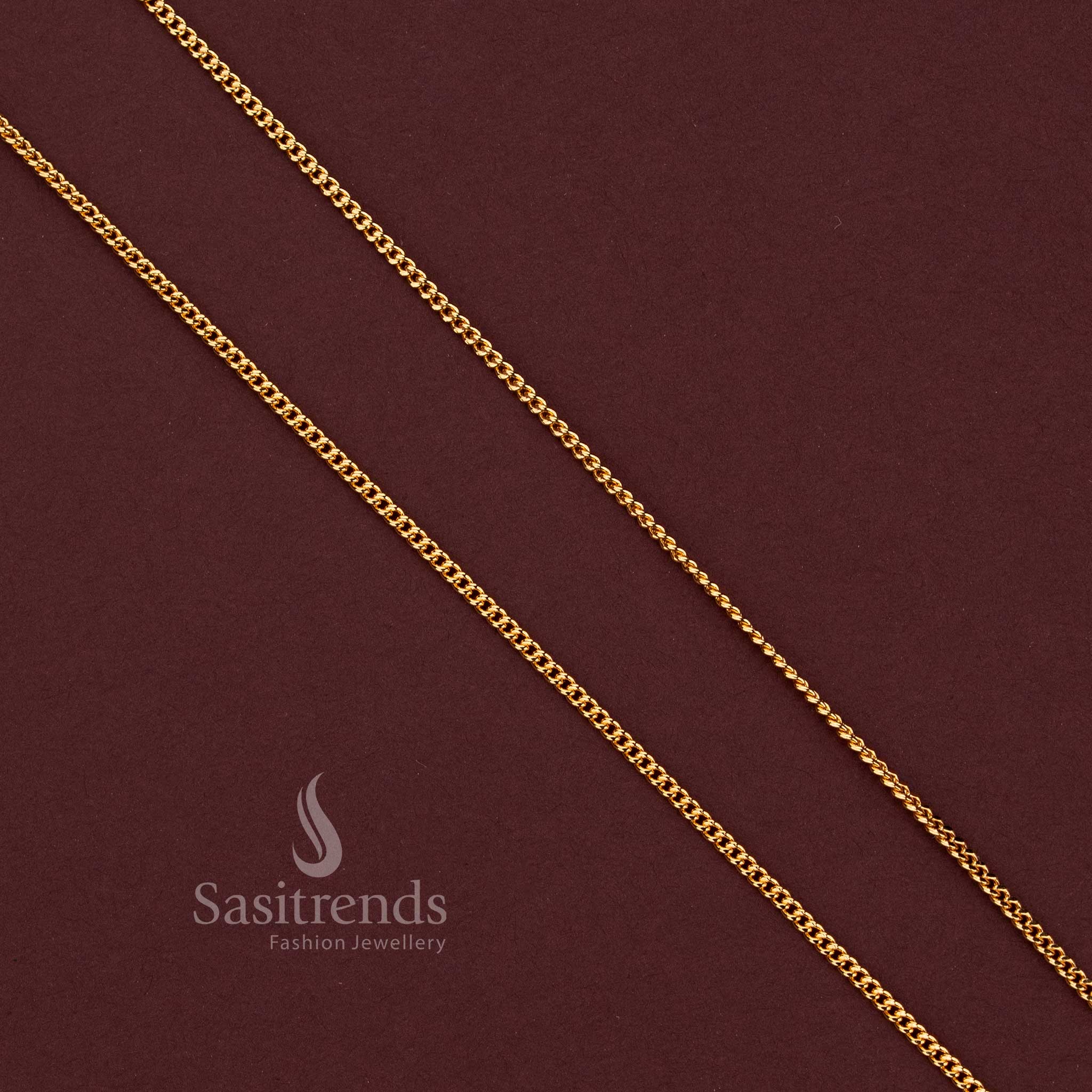 One Gram 24K Micro Gold Plated Chain for Pendant Styling, Silk Sarees and Festive Wear - Sasitrends