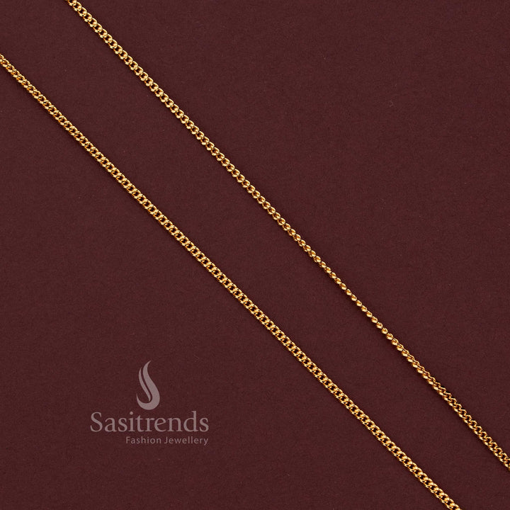 One Gram 24K Micro Gold Plated Chain for Pendant Styling, Silk Sarees and Festive Wear - Sasitrends