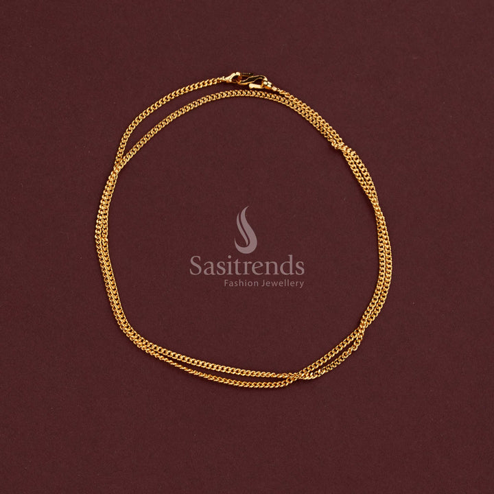 One Gram 24K Micro Gold Plated 18-Inch Curb Link Chain for Daily and Traditional Wear - Sasitrends