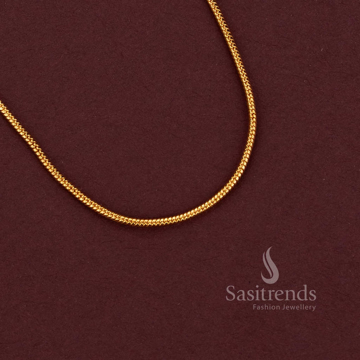 Micro Gold Plated Twisted 18-Inch Chain for Sarees, Kurtis, Pendant Styling and Festive Wear - Sasitrends