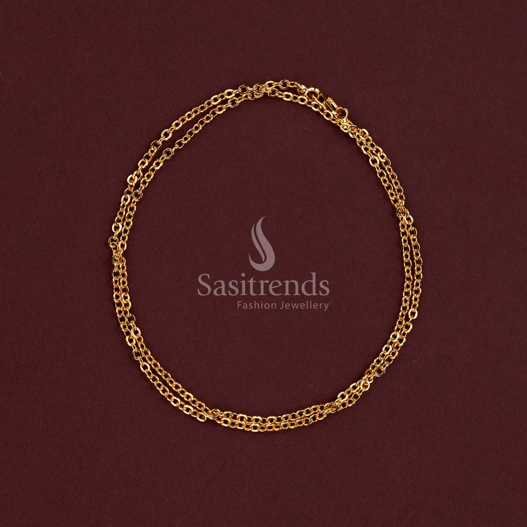 Micro Gold Plated Oval Link Chain for Daily and Traditional Wear - Sasitrends