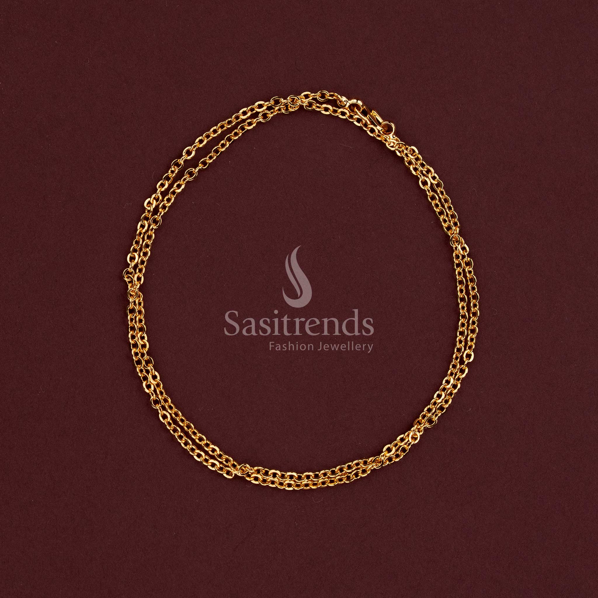 Micro Gold Plated Oval Link Chain for Daily and Traditional Wear - Sasitrends