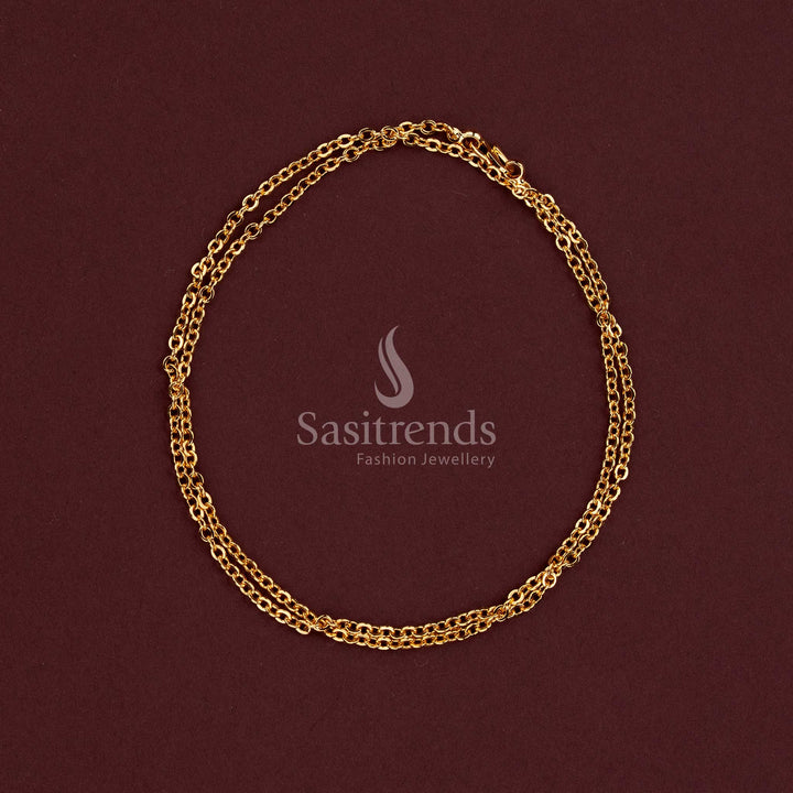 Micro Gold Plated Oval Link Chain for Daily and Traditional Wear - Sasitrends