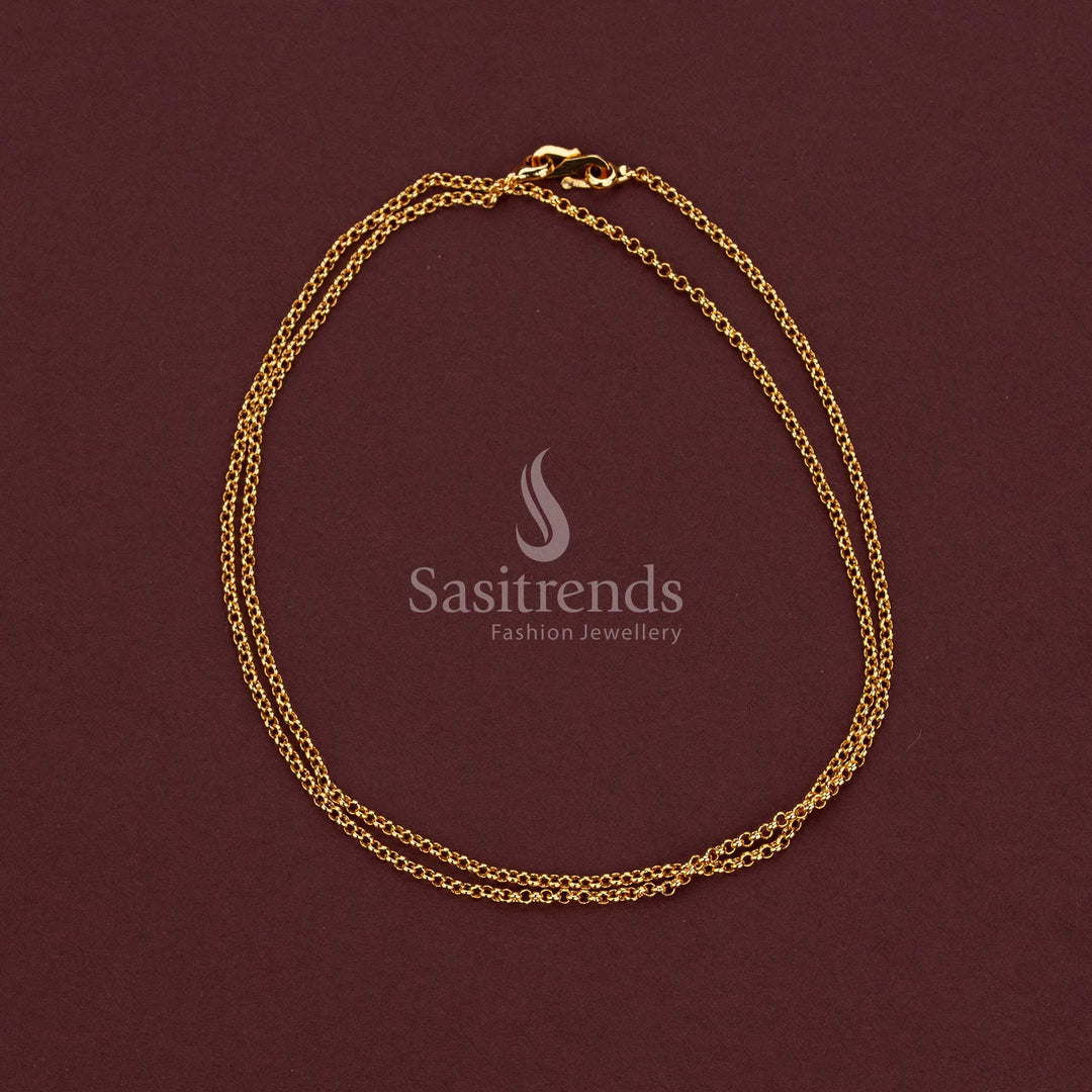 Micro Gold Plated Oval Interlocking Chain for Daily and Traditional Wear - Sasitrends
