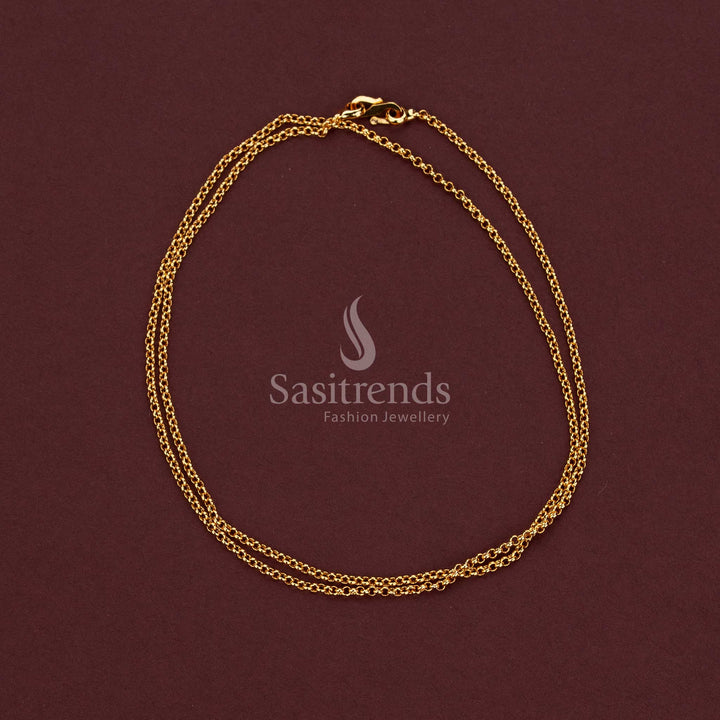 Elegant Micro Gold Plated Oval Interlocking Chain for Casual Wear - Sasitrends