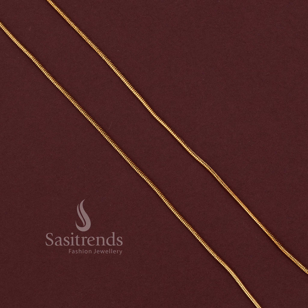 Micro Gold Plated Snake Chain for Silk Sarees, Kurtis, Pendant Styling and Festive Wear - Sasitrends