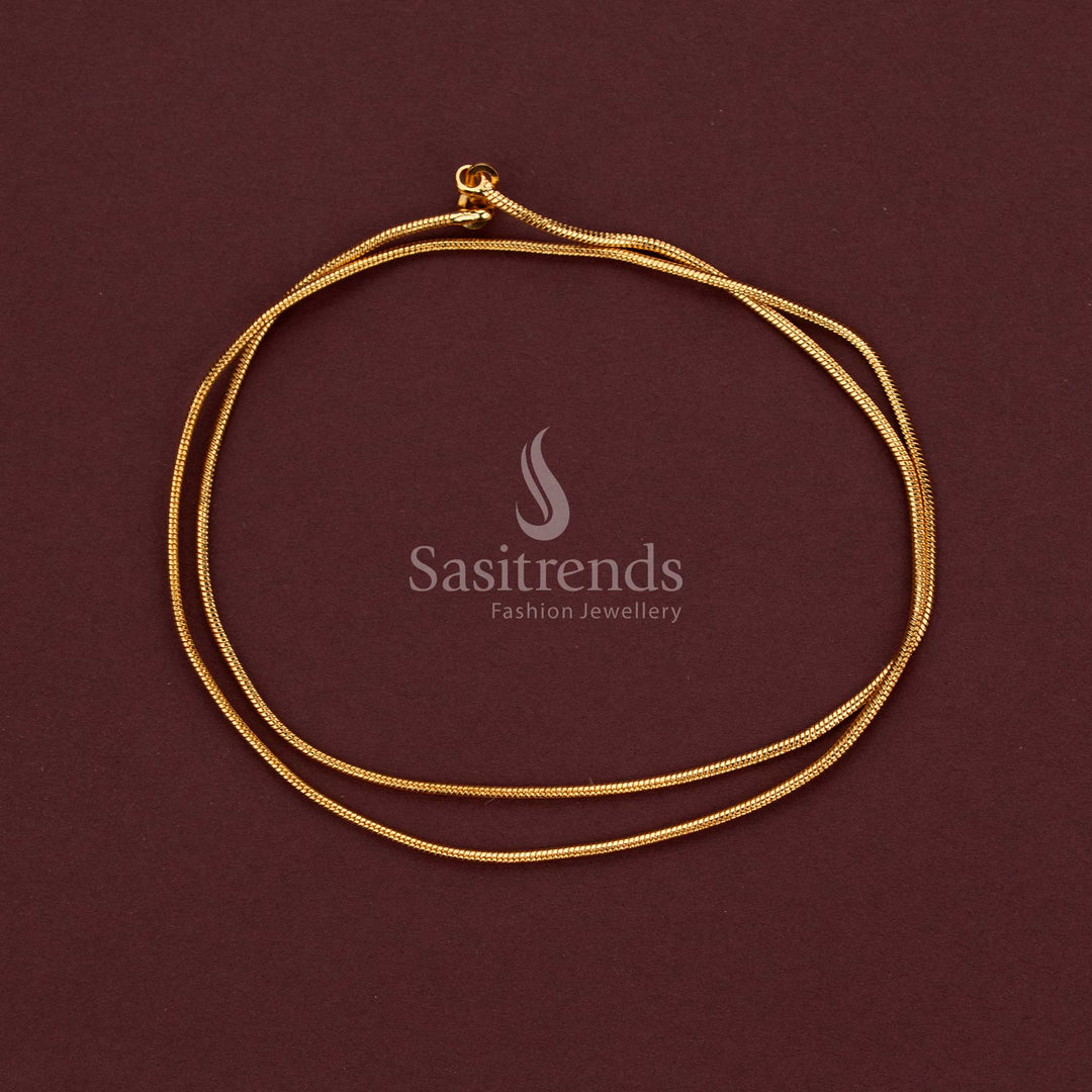 Elegant Micro Gold Plated Snake Chain with Closely Linked Textured Segments and a Smooth Flexible Structure - Sasitrends