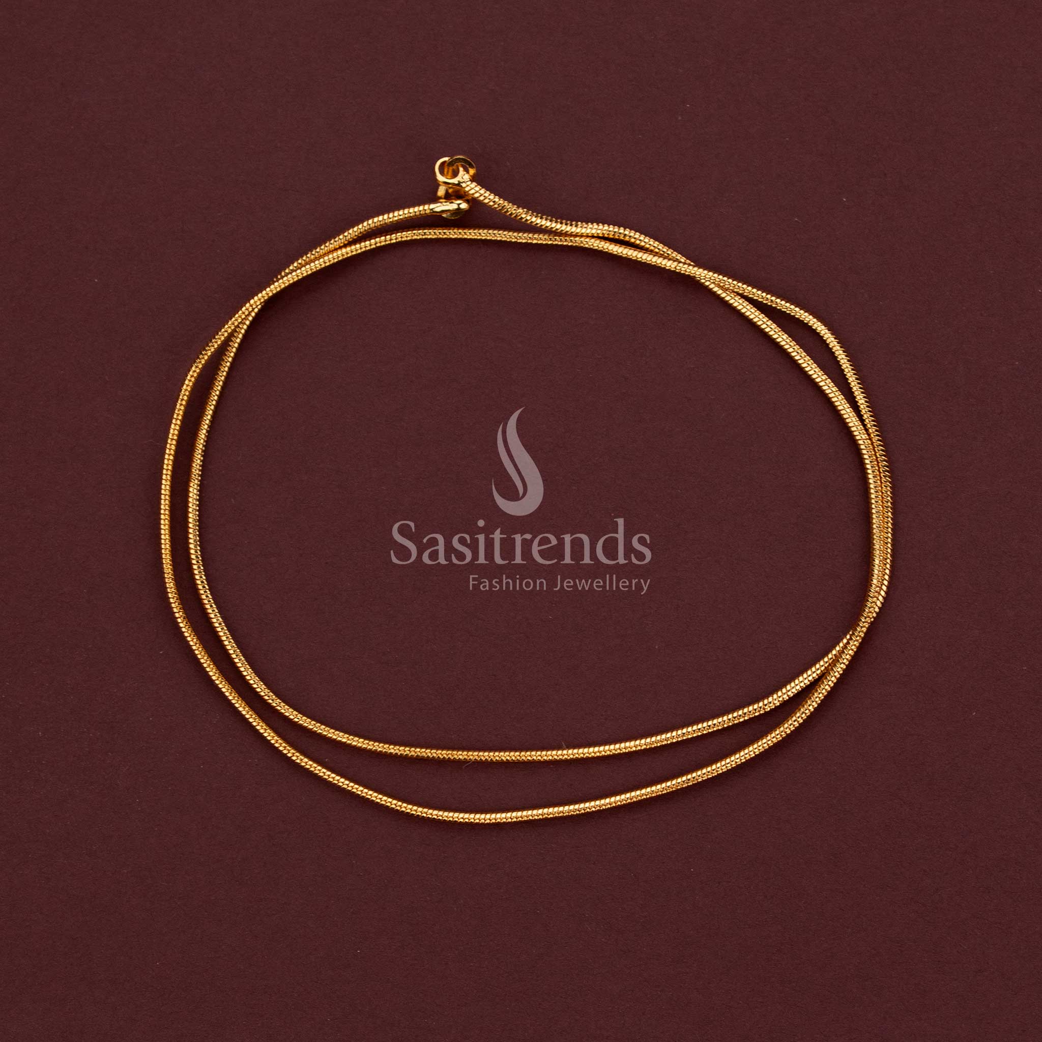 Elegant Micro Gold Plated Snake Chain with Closely Linked Textured Segments and a Smooth Flexible Structure - Sasitrends