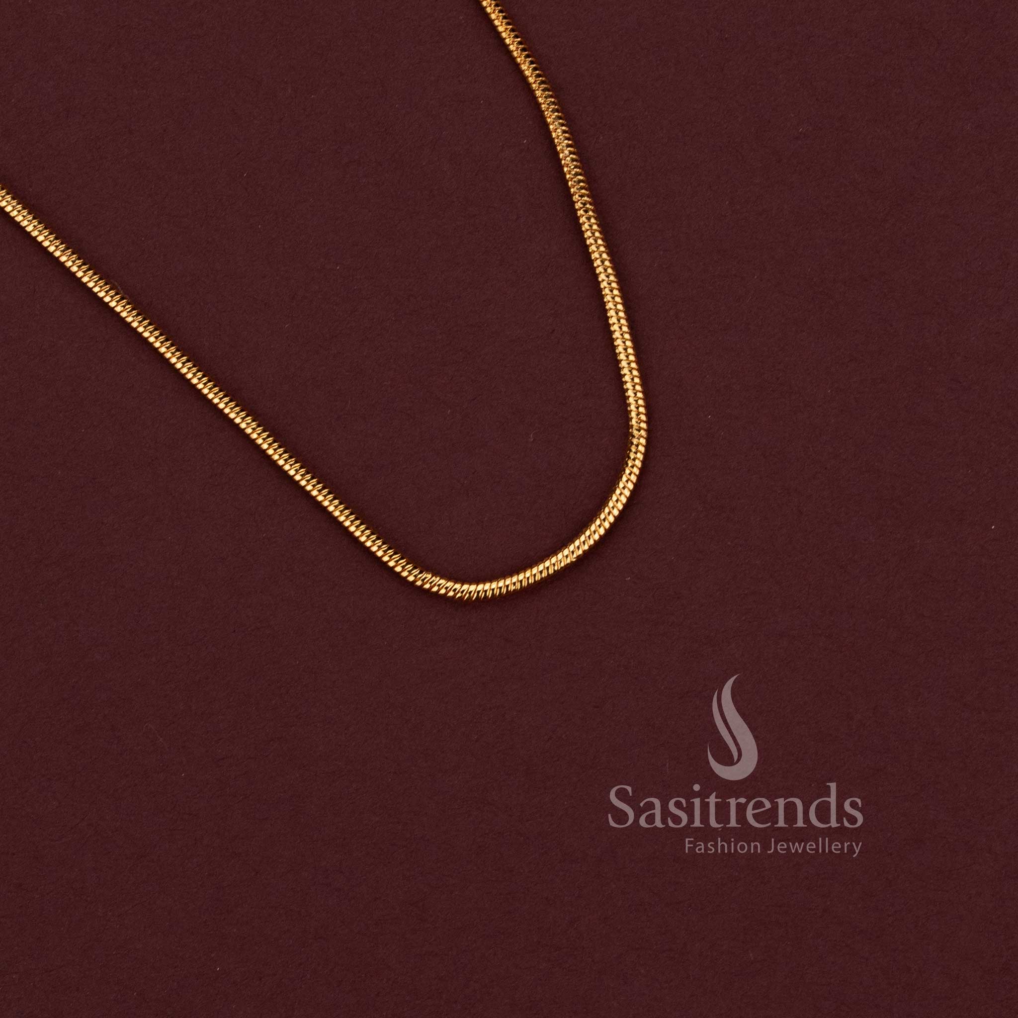 Traditional Micro Gold Plated Flexible Snake Chain with Closely Connected Links for Everyday and Ethnic Styling - Sasitrends