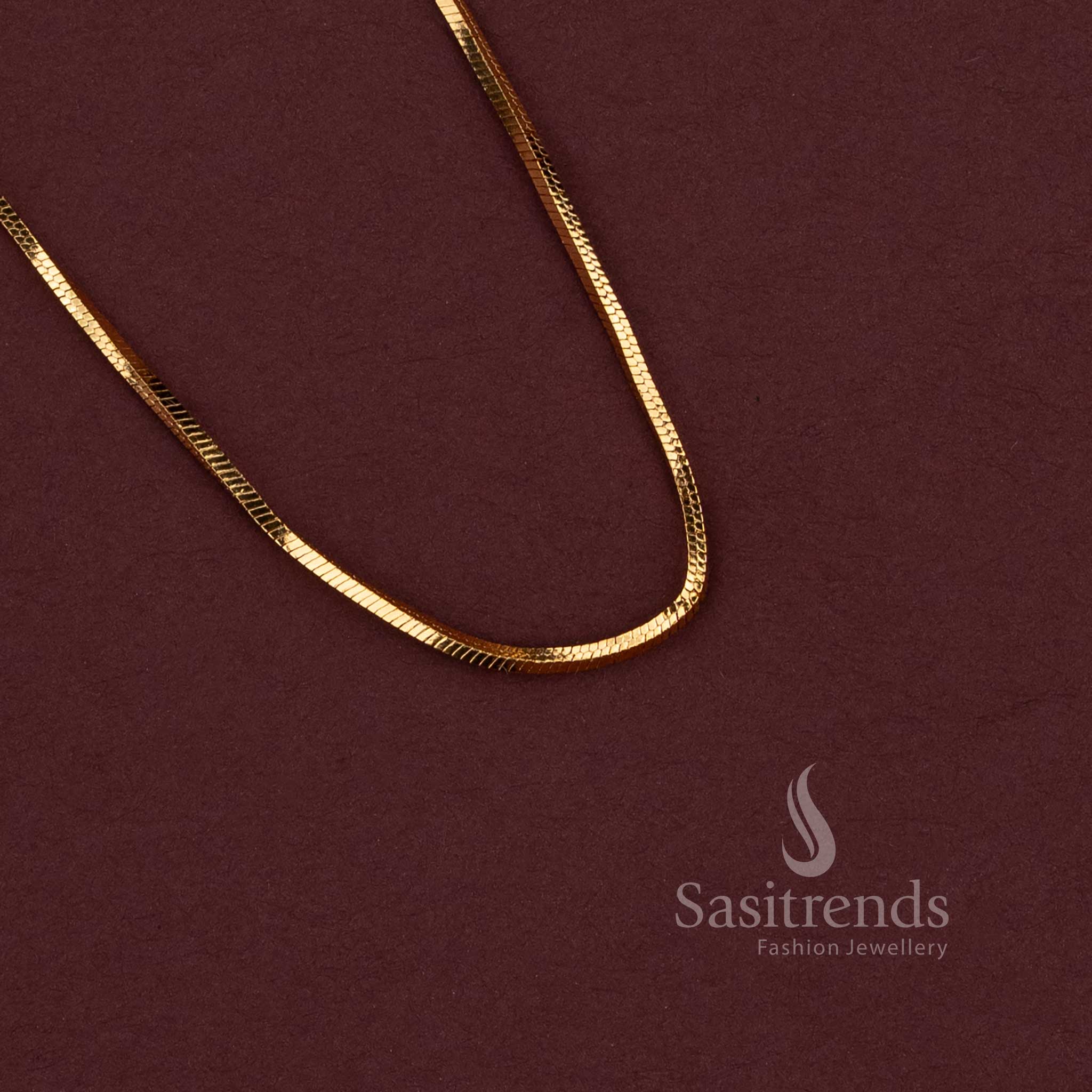 Micro Gold Plated Sleek Chain for Daily and Traditional Wear - Sasitrends