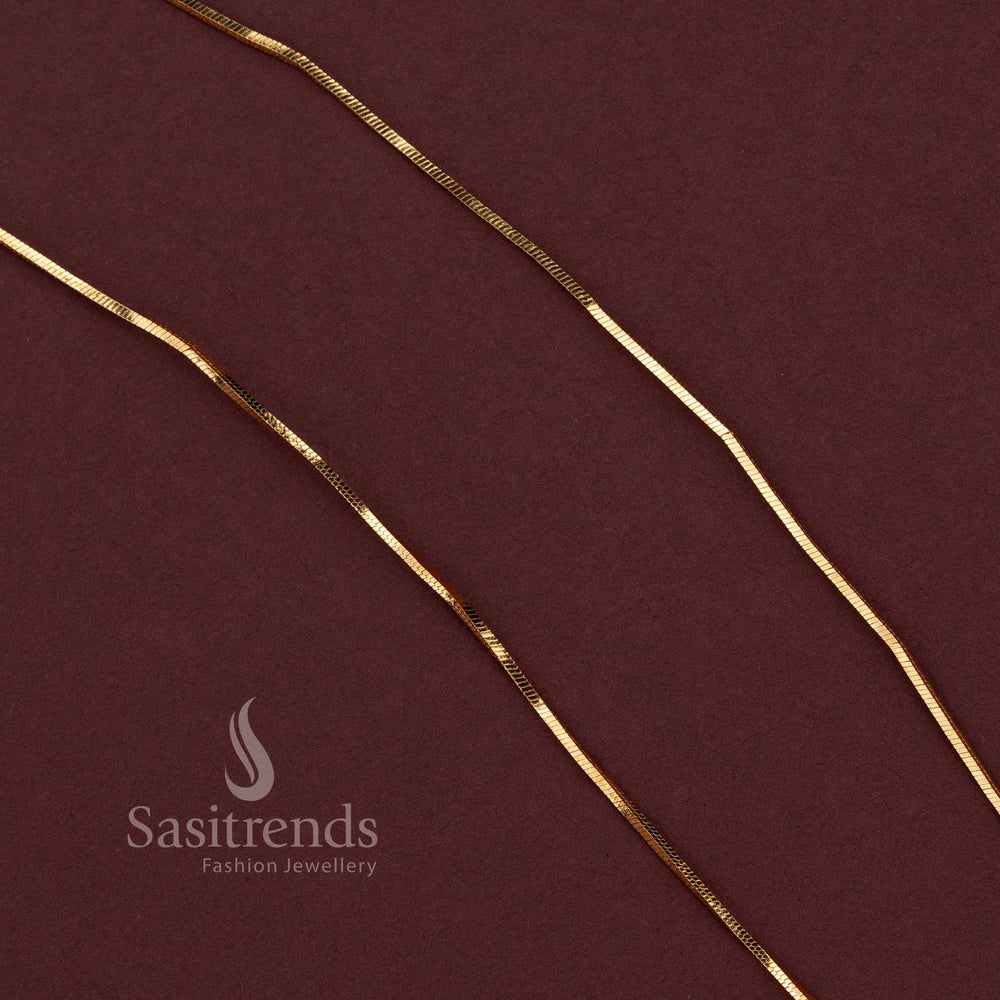 Micro Gold Plated Sleek Chain for Silk Sarees, Kurtis, Pendant Styling and Festive Wear - Sasitrends