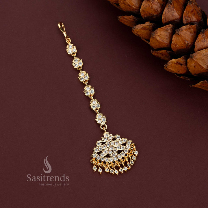 Impon Bridal Tikka Accessory for Kanjeevaram Silk Sarees and Wedding Hairstyles - Sasitrends