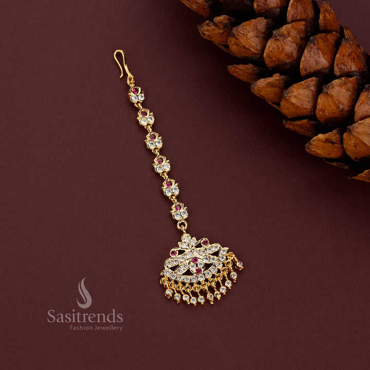 Traditional Impon Micro Gold Plated Hair Ornament for Temple Functions and Festive Celebrations - Sasitrends