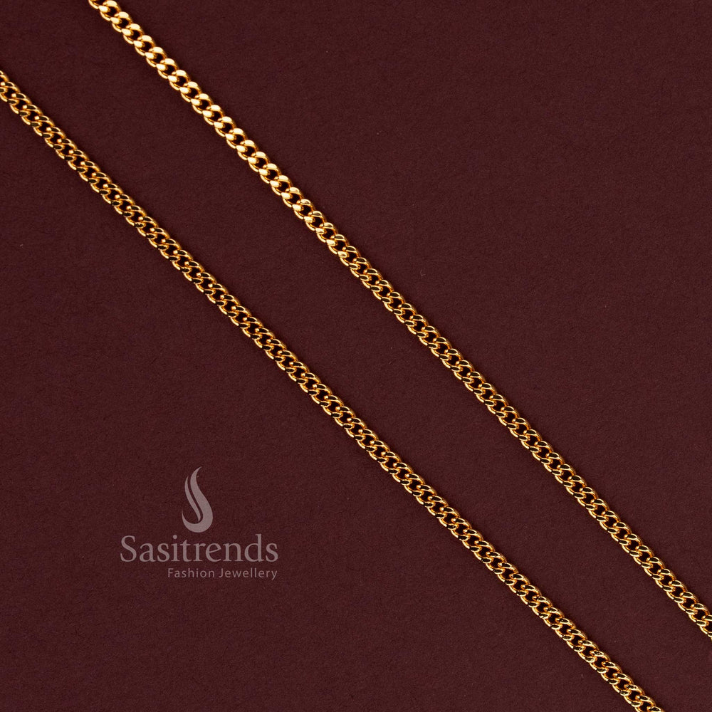 Elegant Micro Gold Plated Chain Featuring Slim Rectangular Links and Intricate Connections - Sasitrends