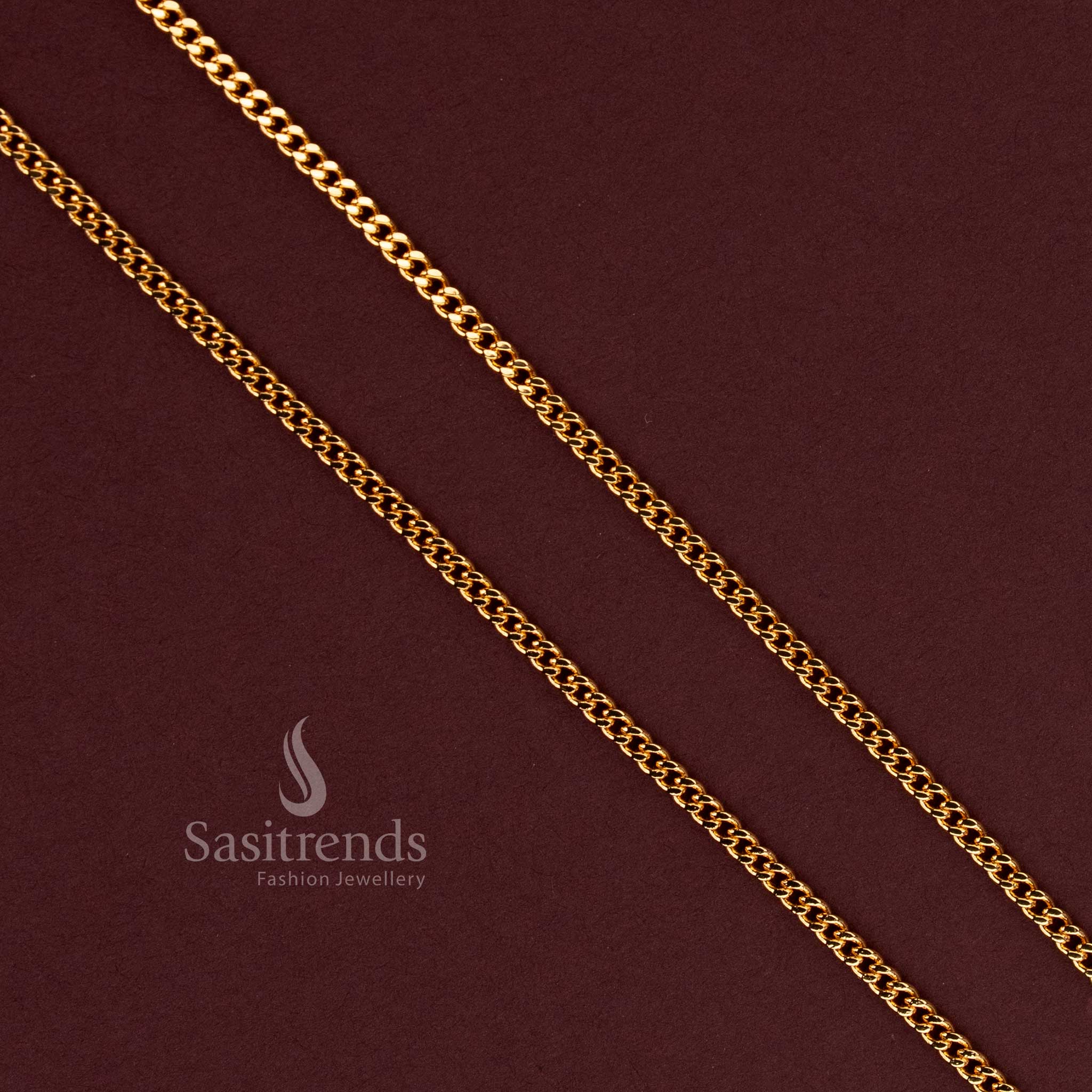Elegant Micro Gold Plated Chain Featuring Slim Rectangular Links and Intricate Connections - Sasitrends