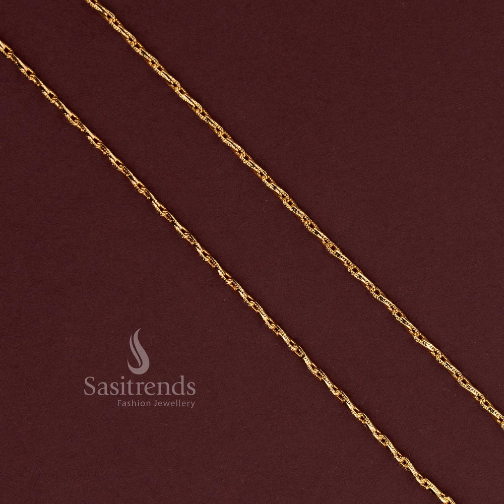 Elegant Gold-Look Micro Gold Plated Link Chain for Everyday Styling and Festive Occasions - Sasitrends