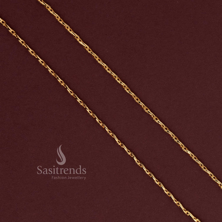 Elegant Gold-Look Micro Gold Plated Link Chain for Everyday Styling and Festive Occasions - Sasitrends
