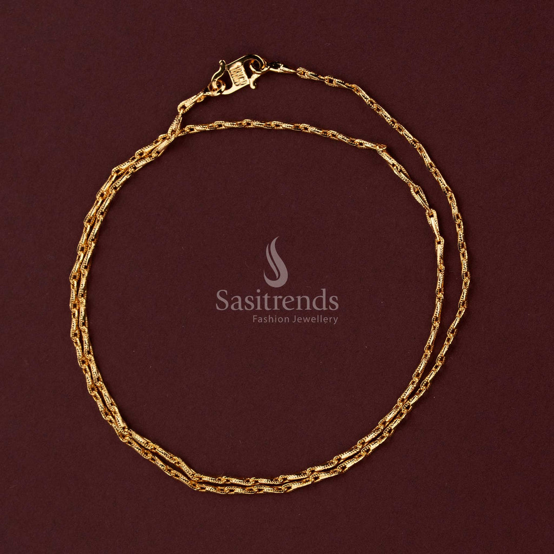 Elegant Gold-Look Micro Gold Plated Link Chain for Everyday Styling and Festive Occasions - Sasitrends