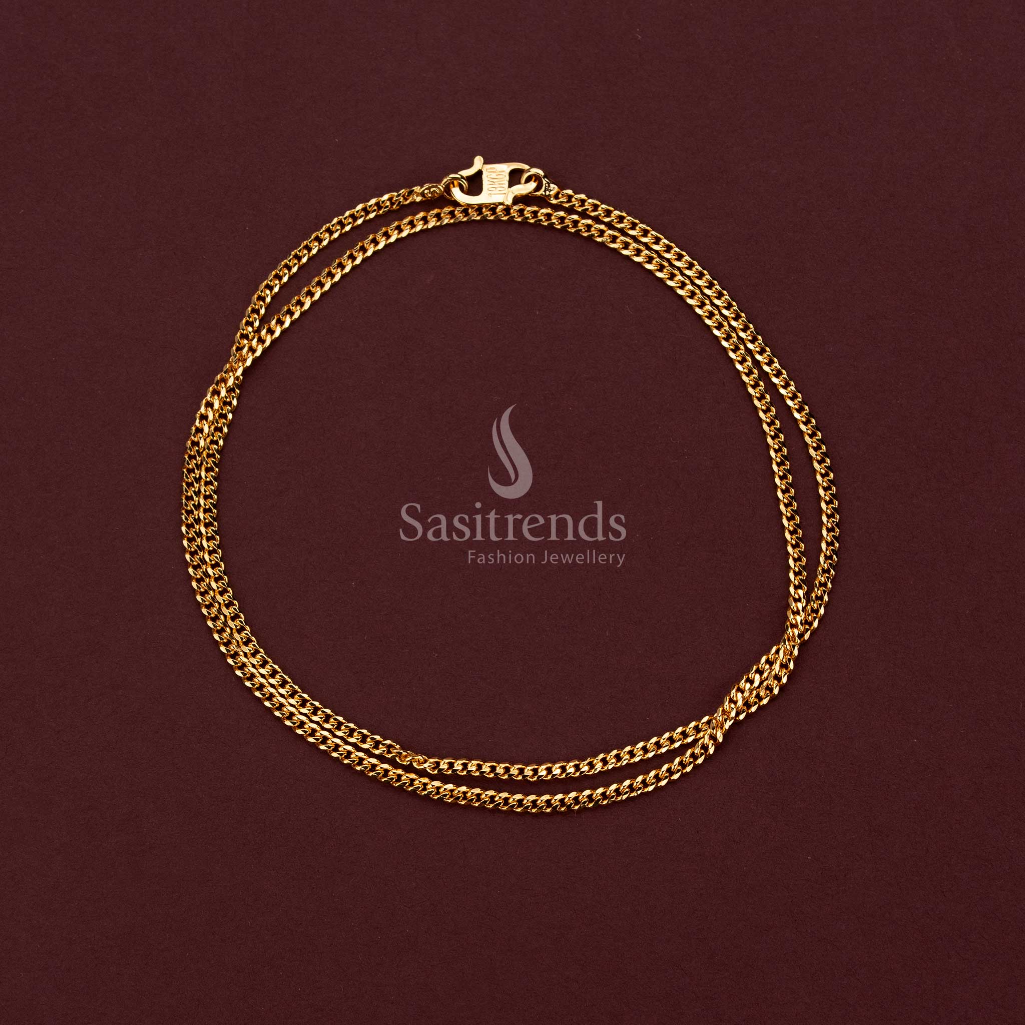 18 Inch Micro Gold Plated Link Chain for Sarees, Kurtis and Everyday Ethnic Styling - Sasitrends