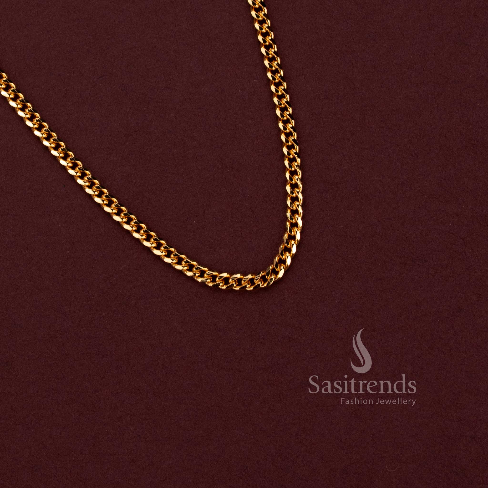 Elegant Gold-Look Interlocking Chain 18 Inches for Traditional Outfits and Festive Occasions - Sasitrends