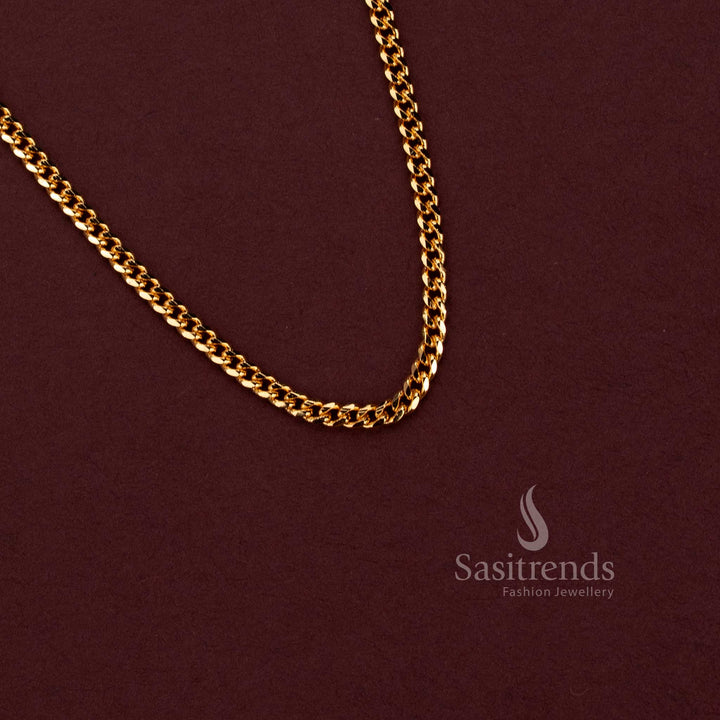 Elegant Gold-Look Interlocking Chain 18 Inches for Traditional Outfits and Festive Occasions - Sasitrends