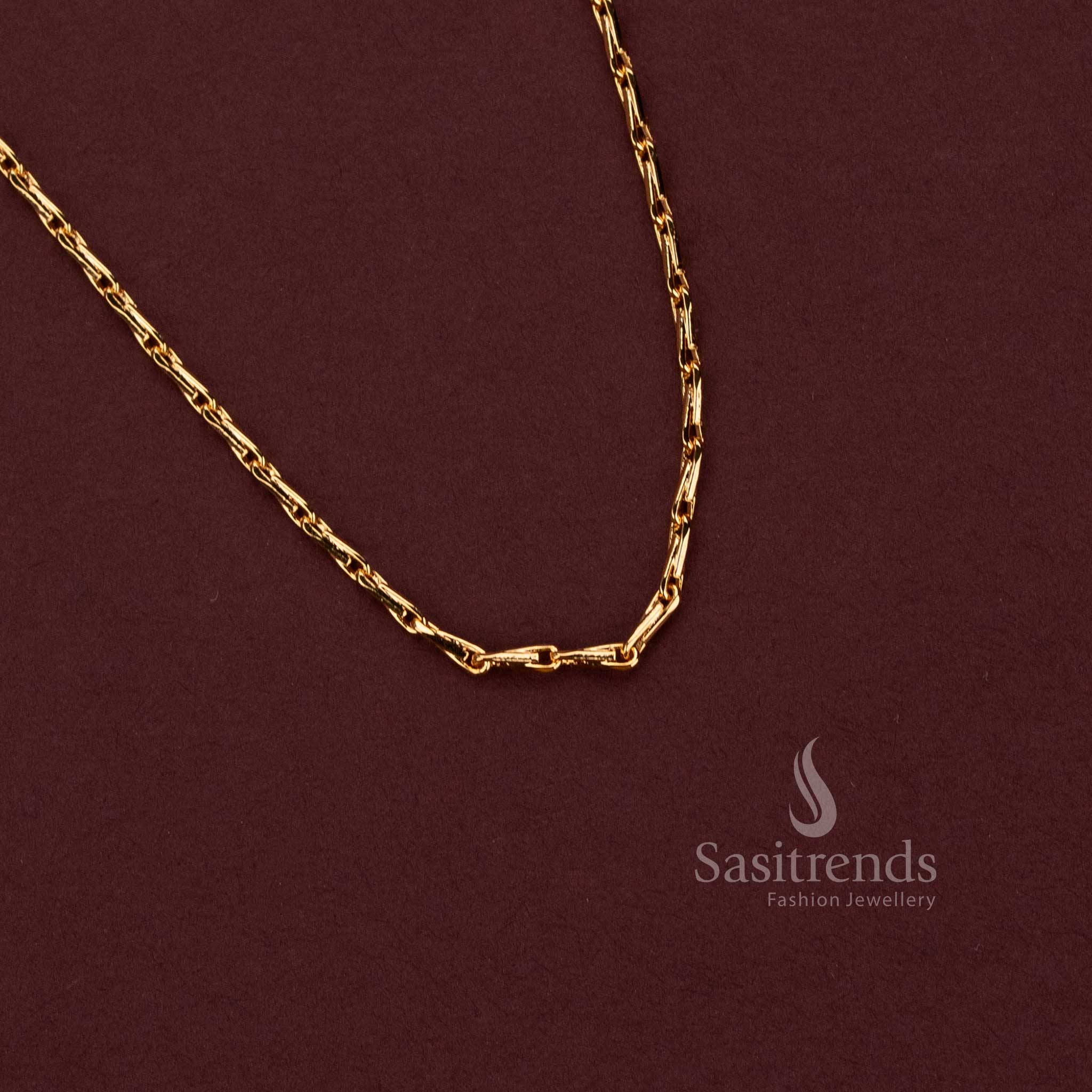 Elegant Gold-Look Designer Chain for Everyday Styling, Festive Wear and Special Occasions - Sasitrends