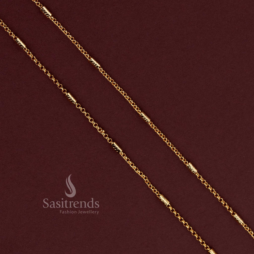 Elegant Gold-Look Interlocking Chain for Everyday Styling, Festive Wear and Special Occasions - Sasitrends