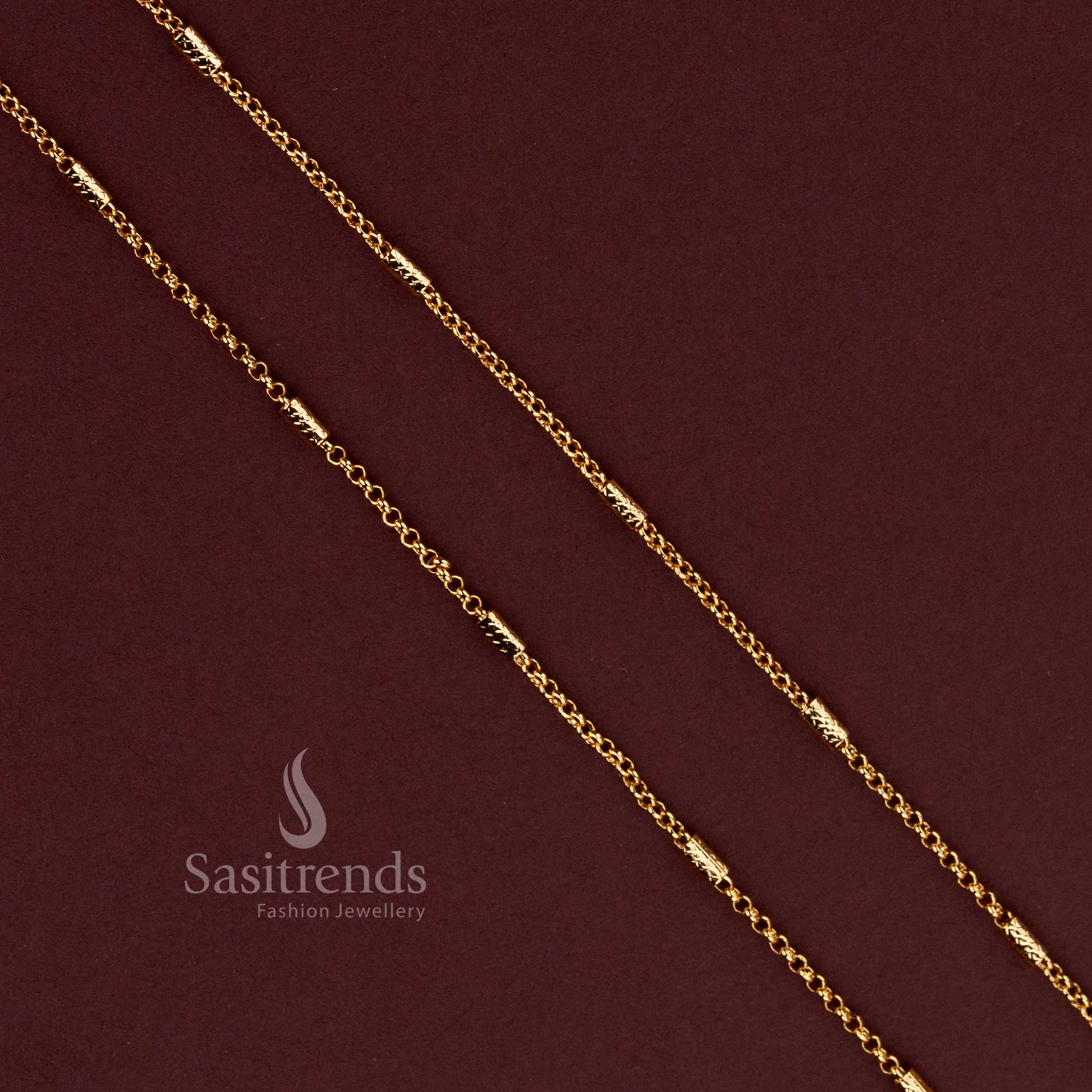 Elegant Gold-Look Interlocking Chain for Everyday Styling, Festive Wear and Special Occasions - Sasitrends