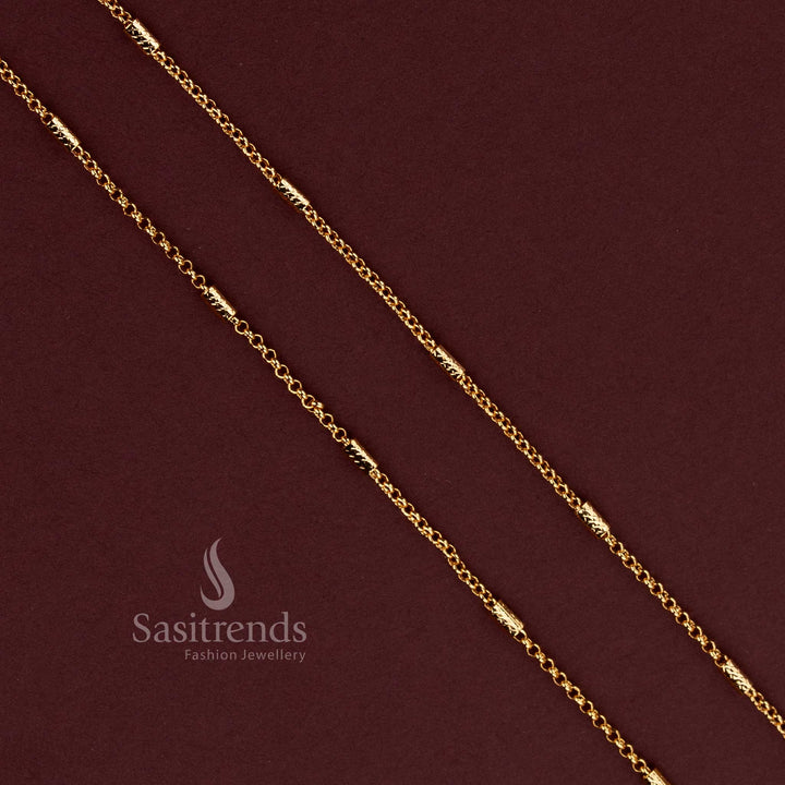 Elegant Gold-Look Interlocking Chain for Everyday Styling, Festive Wear and Special Occasions - Sasitrends
