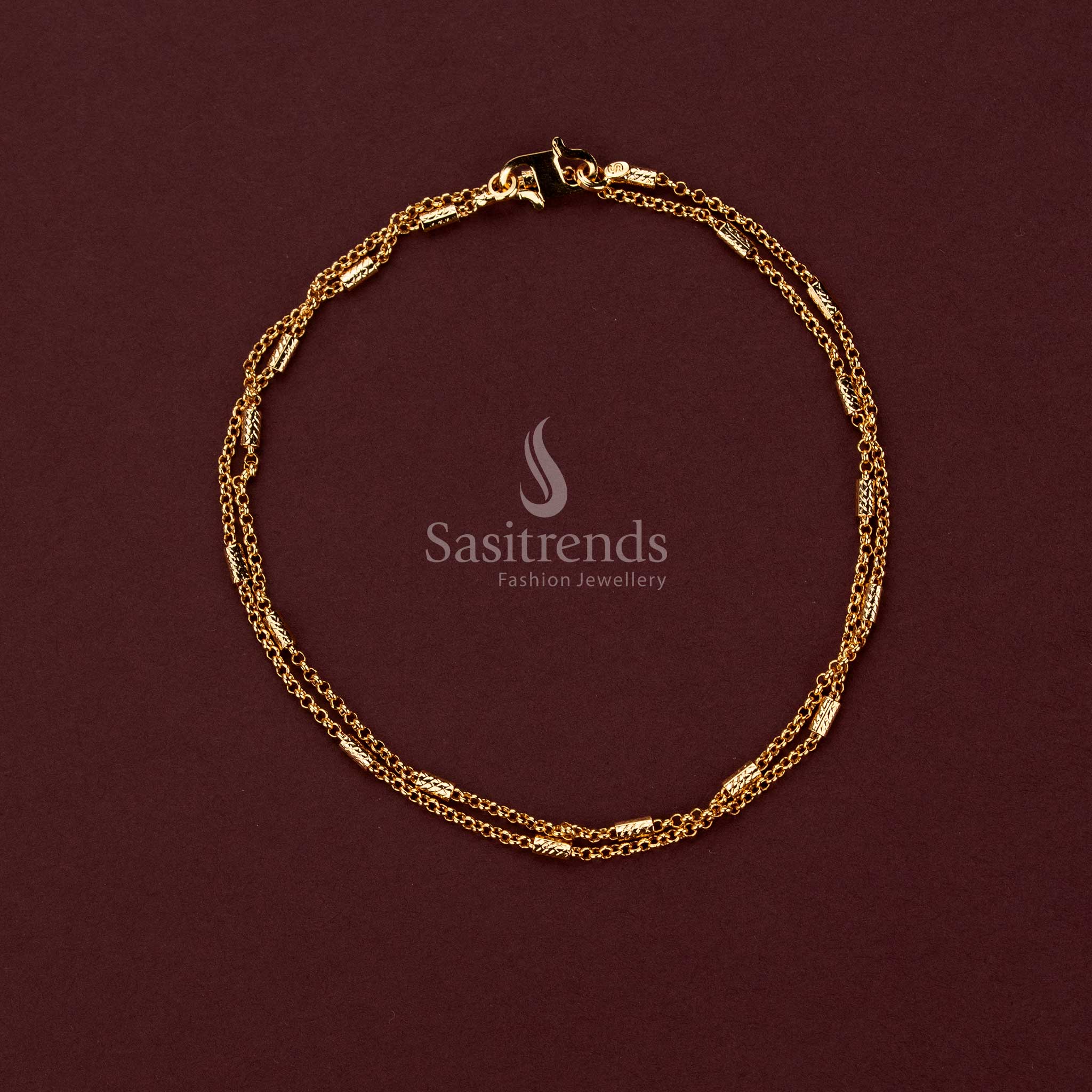 Elegant Gold-Look Interlocking Chain for Everyday Styling, Festive Wear and Special Occasions - Sasitrends
