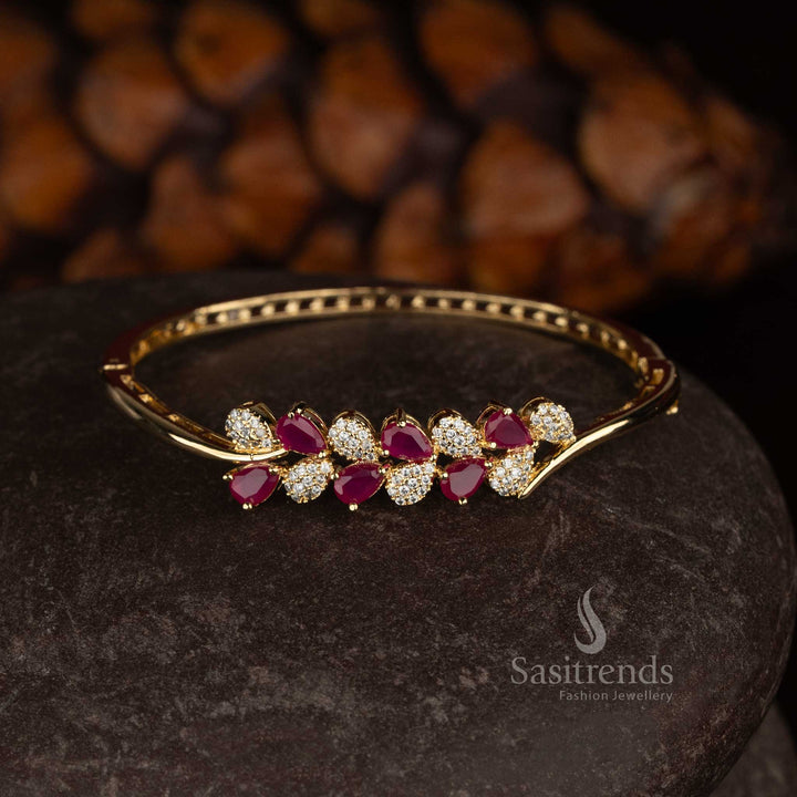 Stylish Micro Gold Plated American Diamond Bracelet for Weddings, Engagements and Special Celebrations - Sasitrends