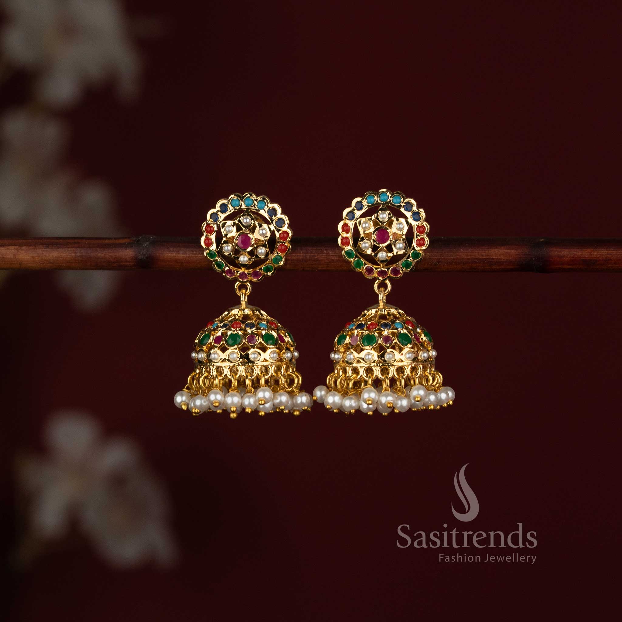 Traditional 24K Micro Gold Plated Punjabi Jhumka Earrings for Bridal Wear, Weddings and Festive Celebrations - Sasitrends 